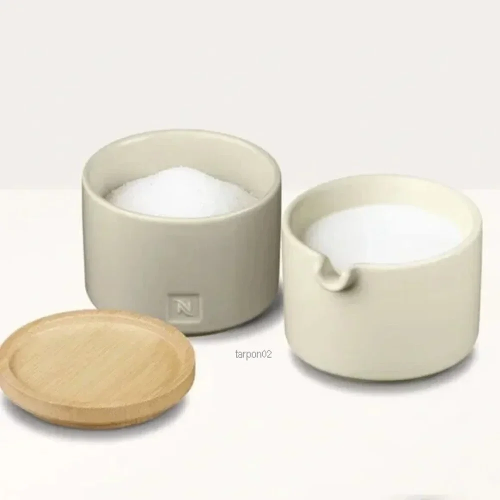 Set 3/Nespresso Cream+Sugar Stackable Serving Set+Barista Cappuccino Mug NIB 🌟
